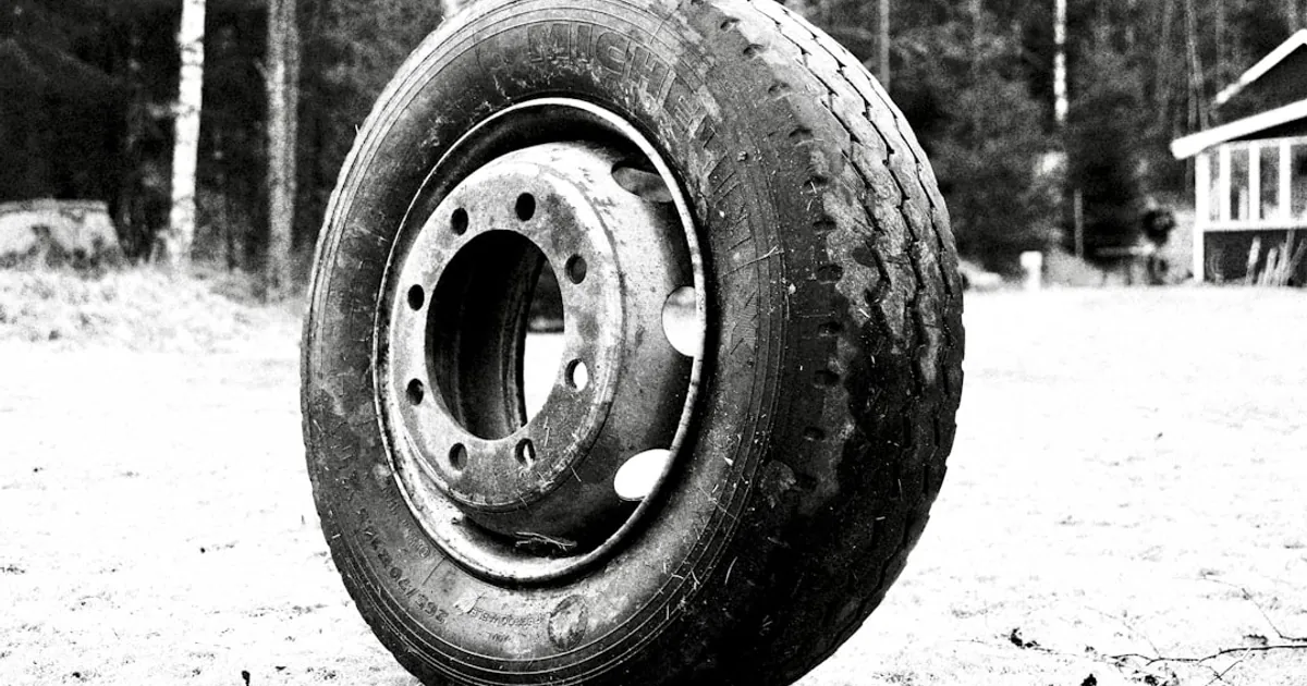 black wheel tire on gray concrete ground