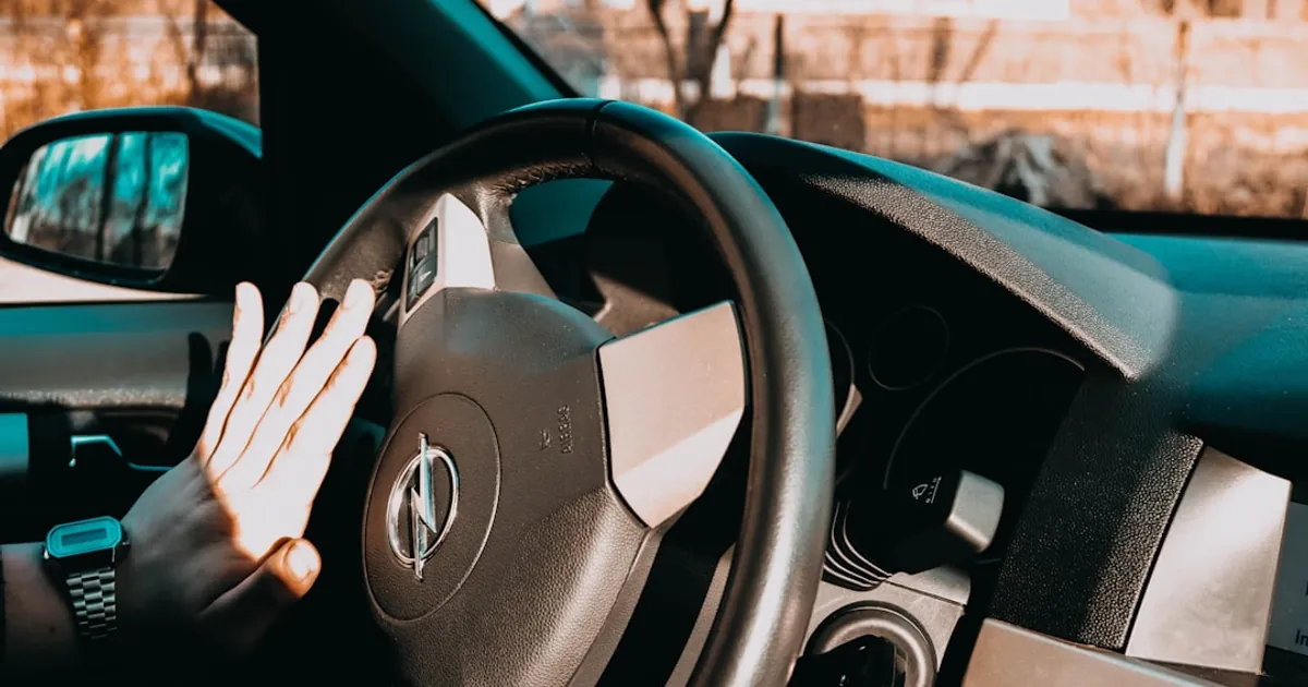 a person driving a car